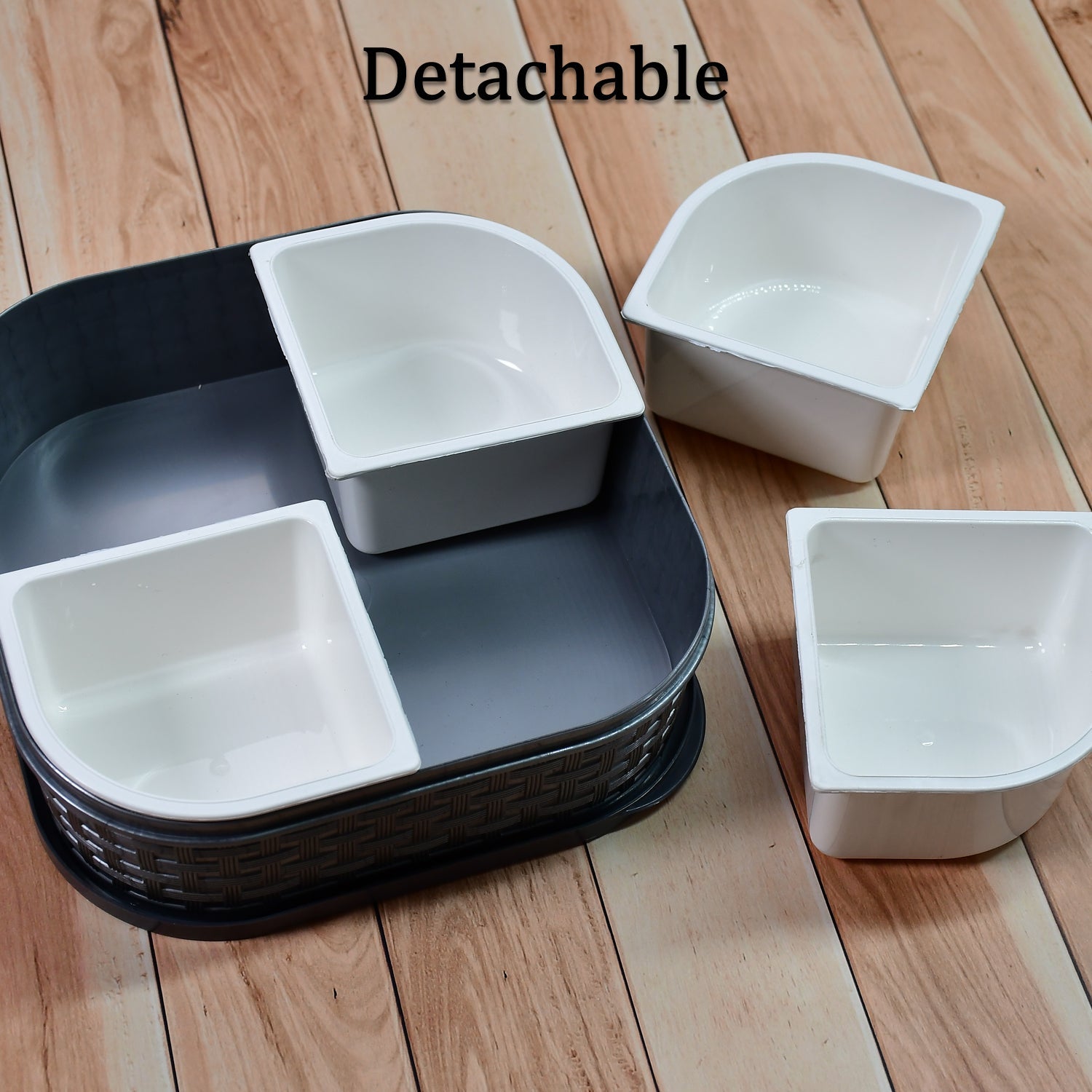 2031H Plastic 4 Sections Multipurpose Dry Fruit/ Chocolates/Mouth Freshener/Sweet Box Set | Serving Tray. DeoDap 2031H Plastic 4 Sections Multipurpose Dry Fruit/ Chocolates/Mouth Freshener/Sweet Box Set | Serving Tray. DeoDap